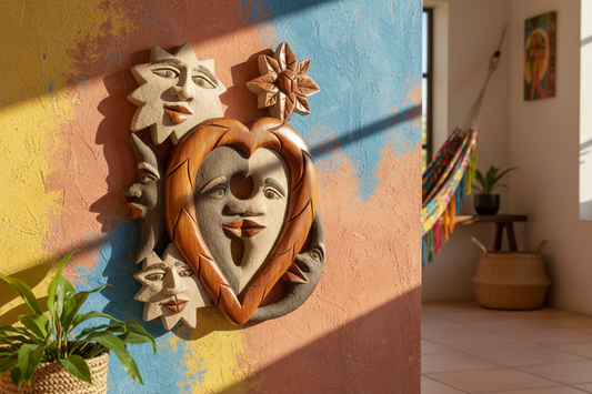 Vintage Caribbean Sun , Flower , Star & Moon Wall Art – Collector’s Piece (Over 10 Years Old)