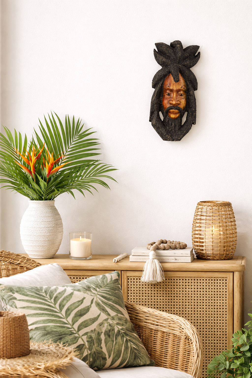 Rasta Head-Carved Wall Sculpture – Irie Art Décor