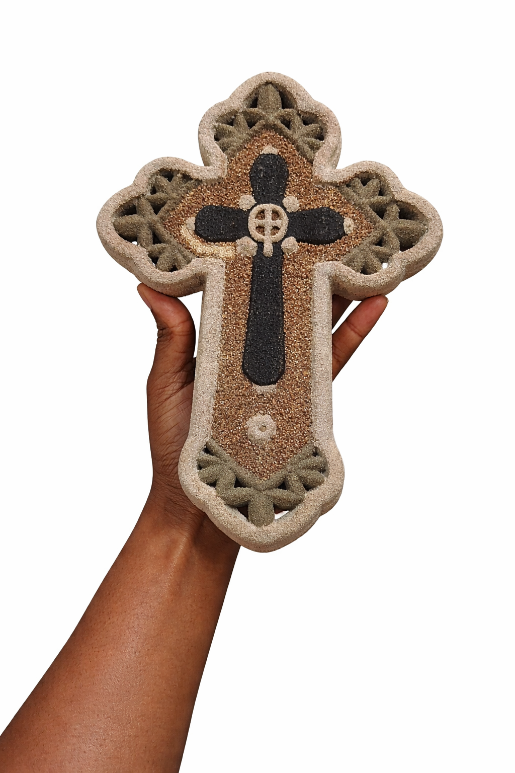 ✝️ Handcrafted Sand Cross Wall Décor
