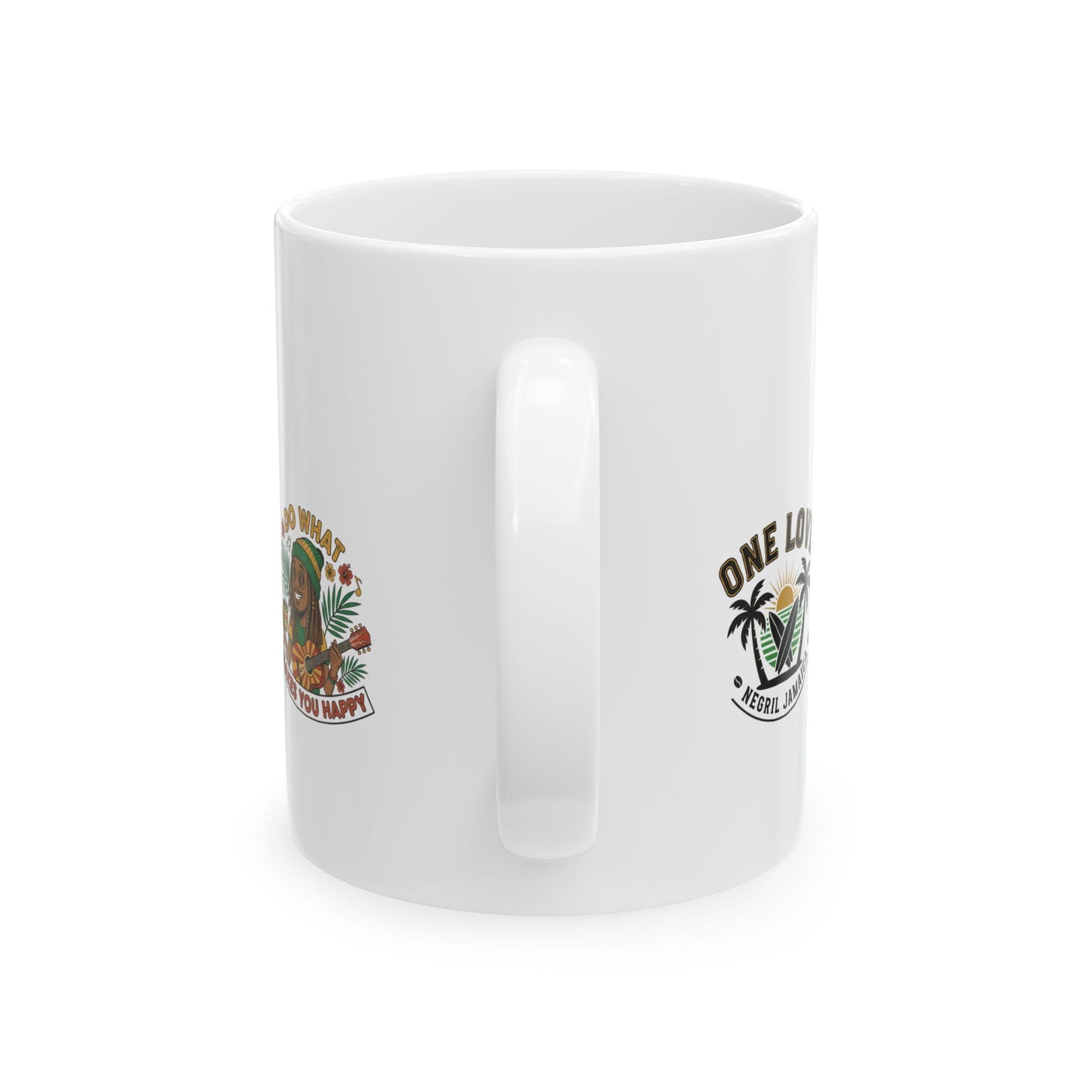Negril Jamaica Ceramic Mug — "Do What Makes You Happy" Irie Art (11oz & 15oz)