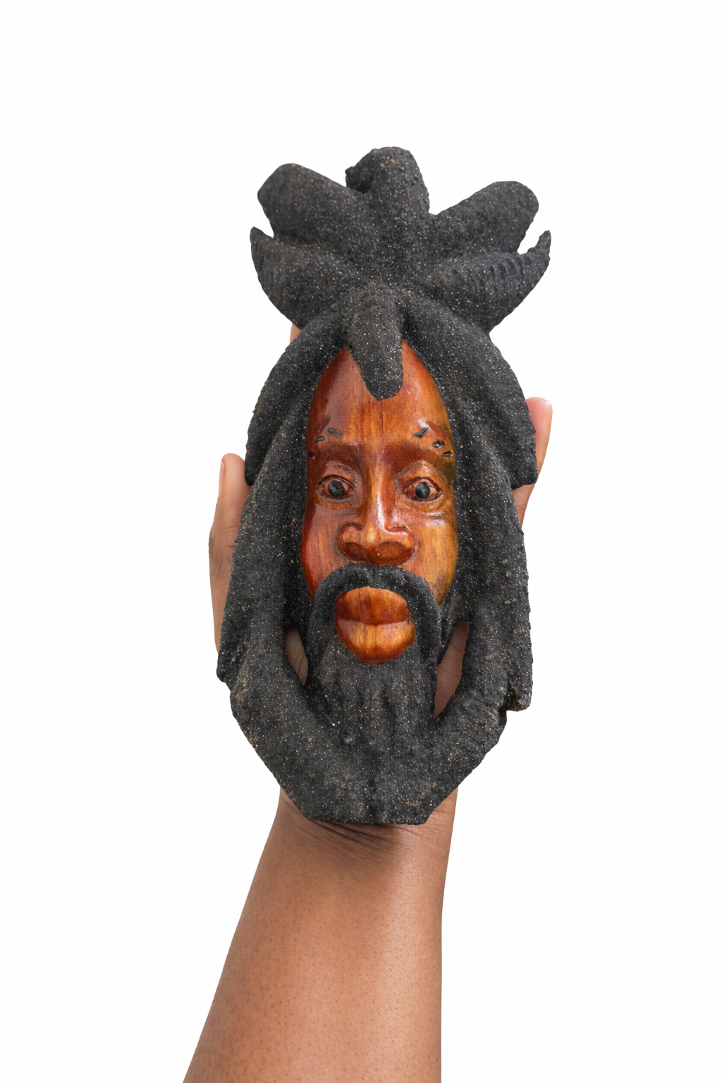 Rasta Head-Carved Wall Sculpture – Irie Art Décor