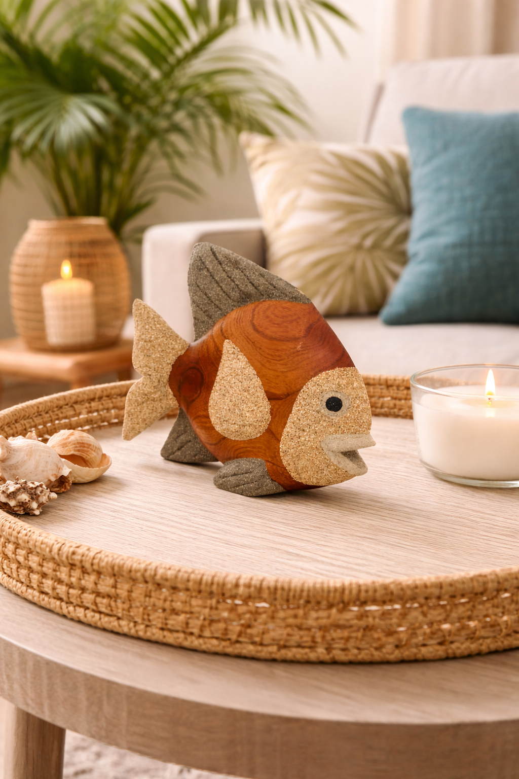 🌴 Handcrafted Caribbean Sand Art – Coastal Decor Piece