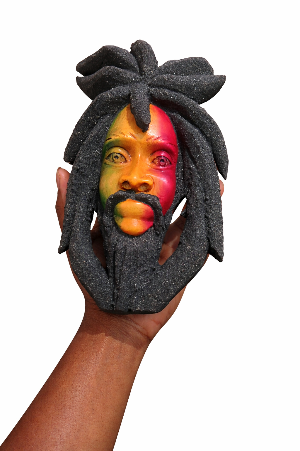 🇯🇲 Roots & Culture – Handcrafted Rasta Head  Wall Sculpture