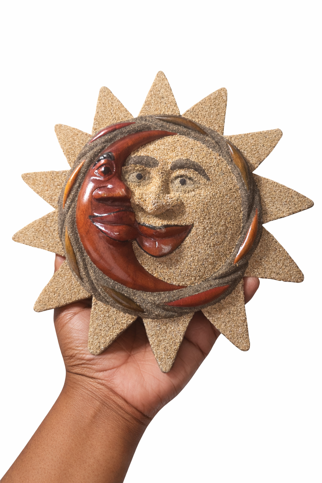 🌞🌙 Sun & Moon Harmony – Handcrafted Sand Wall Art