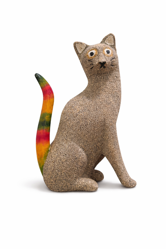🐾 Irie Sand Cat – Handcrafted Caribbean Accent Sculpture